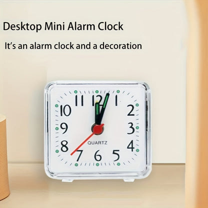 Skorter | TimeSquare - Enkel vit fyrkantig väckarklocka för sovrum och kontor