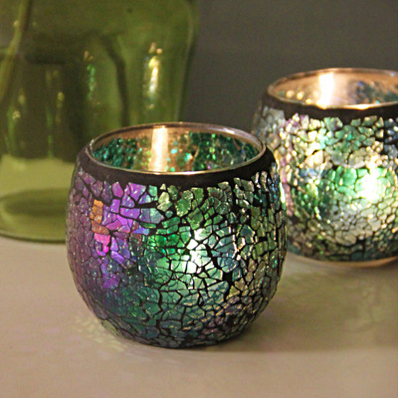 Skorter | European Retro Glass Mosaic Tealight Holder