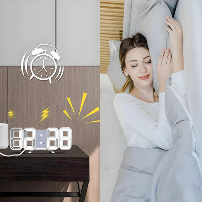 Skorter | DigiTime - LED 3D Digital Clock with Calendar & Temperature Display
