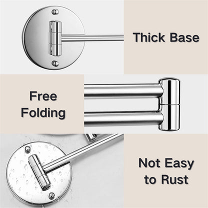 Skorter | Rechargeable Wall Mounted Shaving Mirror | 360° Rotation. 1X/10X Magnification & Adjustable LED Lighting for Bathroom Use