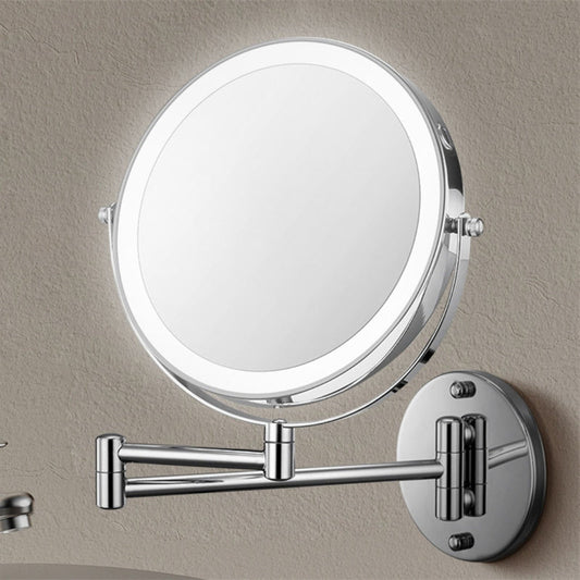 Skorter | Rechargeable Wall Mounted Shaving Mirror | 360° Rotation. 1X/10X Magnification & Adjustable LED Lighting for Bathroom Use