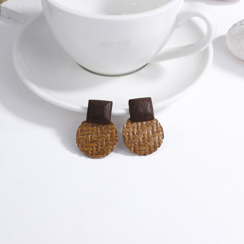 Skorter | Tropical Vibe Handmade Rattan Wooden Statement Earring Collection