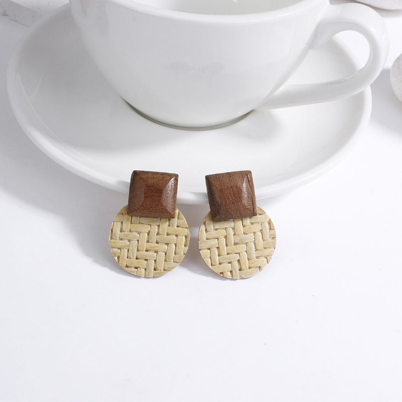 Skorter | Tropical Vibe Handmade Rattan Wooden Statement Earring Collection