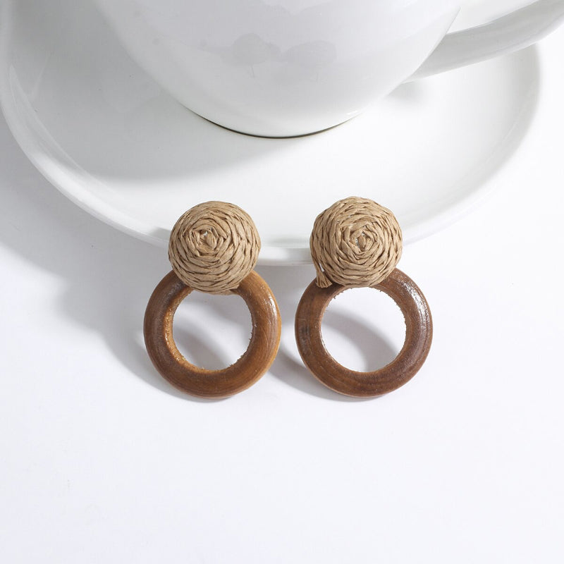 Skorter | Tropical Vibe Handmade Rattan Wooden Statement Earring Collection