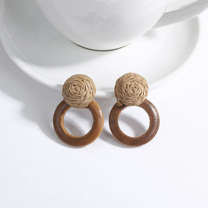Skorter | Tropical Vibe Handmade Rattan Wooden Statement Earring Collection