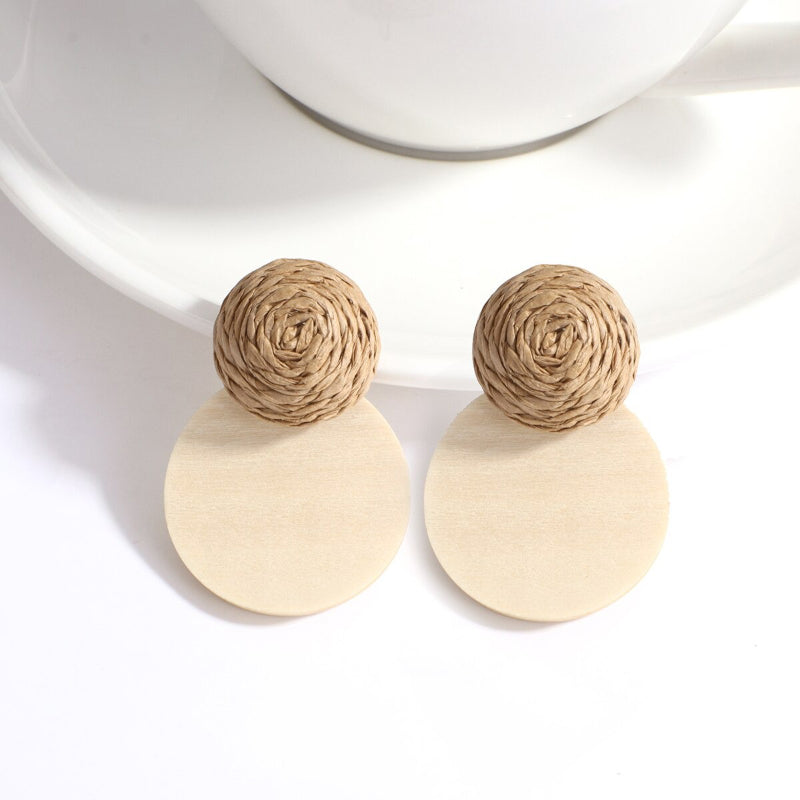 Skorter | Tropical Vibe Handmade Rattan Wooden Statement Earring Collection