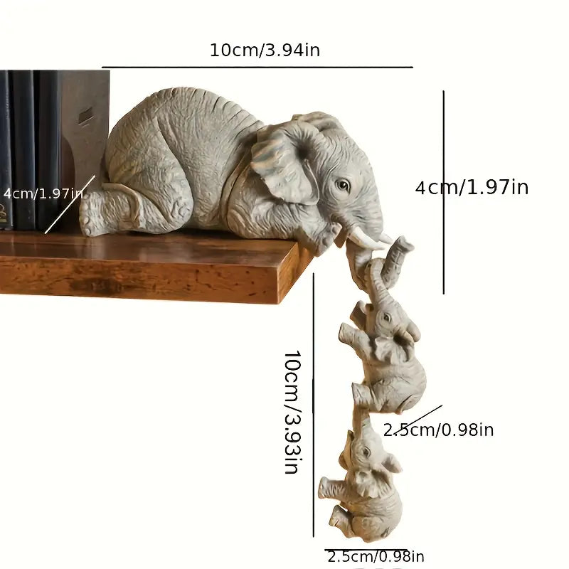 Skorter | Eleva Decorative Elephants Family Figurines – Set of 3 Interior Decoration