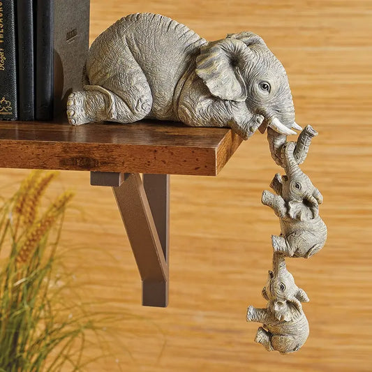 Skorter | Eleva Decorative Elephants Family Figurines – Set of 3 Interior Decoration