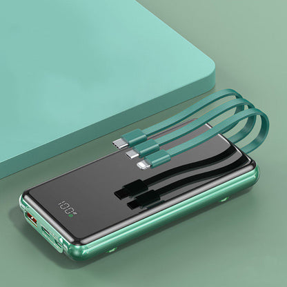 Skorter | 10000mAh Power Bank, with Built-in Charging Cables, 4 Outputs and 3 Inputs, 22.5W/PD18W Fast Charging