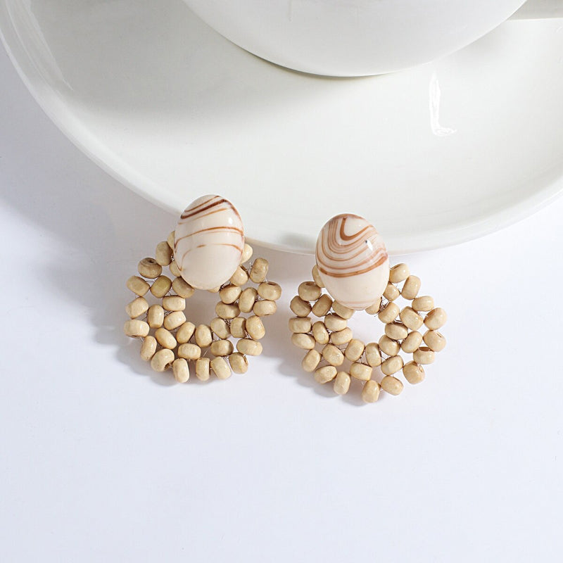Skorter | Tropical Vibe Handmade Rattan Wooden Statement Earring Collection