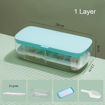 Skorter | 2-Tier 48 Grids Ice Cube Tray, with Clear Ice Cube Storage Box