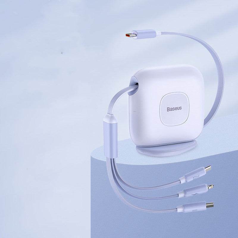 Skorter | 3-in-1 Retractable Rotatable Charging Cable, with Lightning, Type-C & Micro, for Phone & Tablets