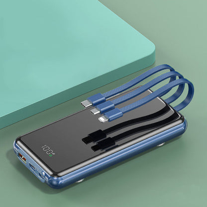 Skorter | 10000mAh Power Bank, with Built-in Charging Cables, 4 Outputs and 3 Inputs, 22.5W/PD18W Fast Charging