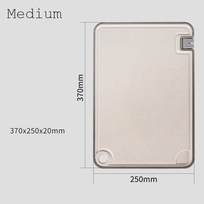 Skorter | Cutting Board with Built-In Knife Sharpener, Garlic Grater, Juice Catcher & Slip-Resistant Bottom, for Meat, Vegetable, Cheese