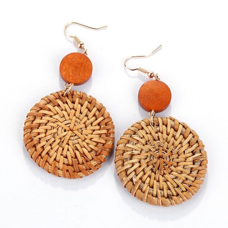 Skorter | Tropical Vibe Handmade Rattan Wooden Statement Earring Collection