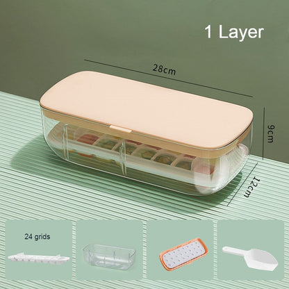 Skorter | 2-Tier 48 Grids Ice Cube Tray, with Clear Ice Cube Storage Box