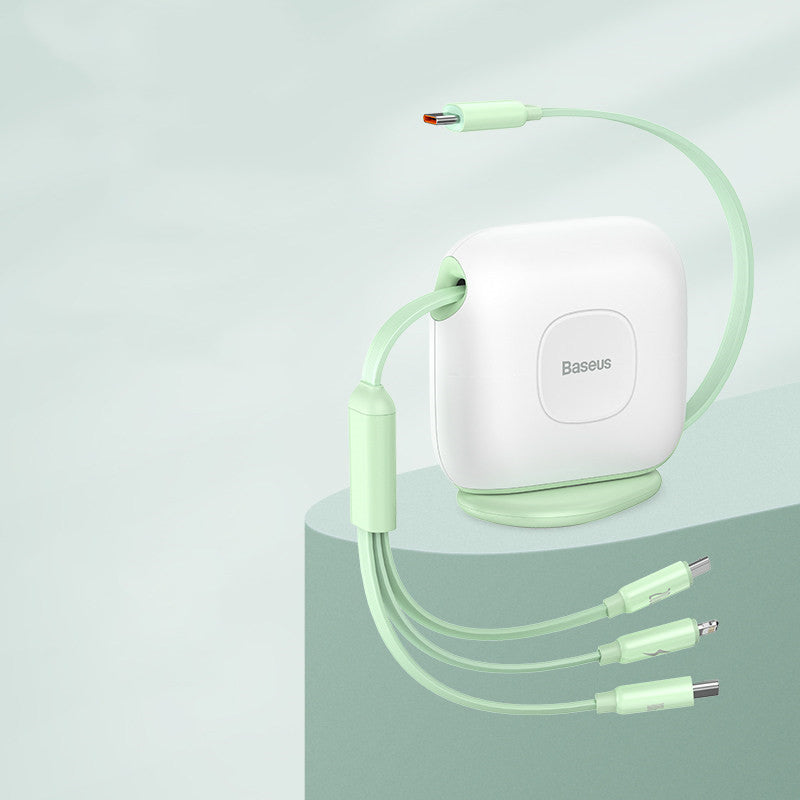 Skorter | 3-in-1 Retractable Rotatable Charging Cable, with Lightning, Type-C & Micro, for Phone & Tablets