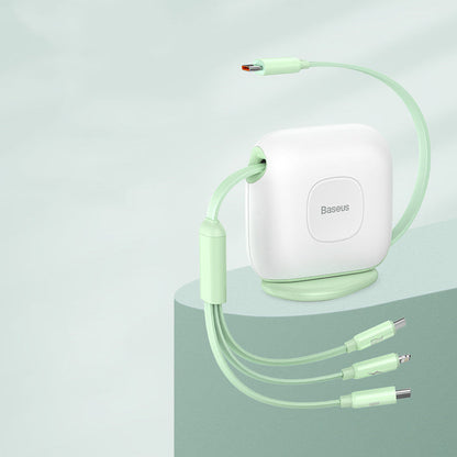 Skorter | 3-in-1 Retractable Rotatable Charging Cable, with Lightning, Type-C & Micro, for Phone & Tablets