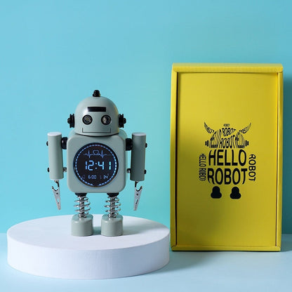 Skorter | Robot Alarm Clock, Easy-to-Read Digital Display, Pleasant Sounds & Temperature