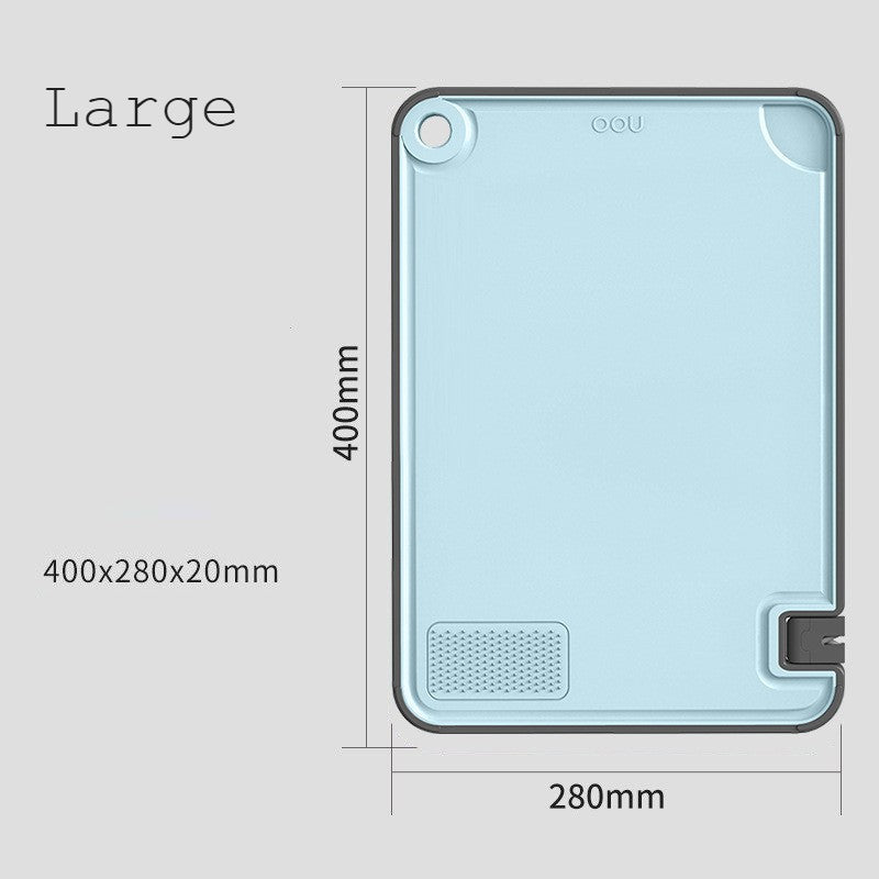 Skorter | Cutting Board with Built-In Knife Sharpener, Garlic Grater, Juice Catcher & Slip-Resistant Bottom, for Meat, Vegetable, Cheese