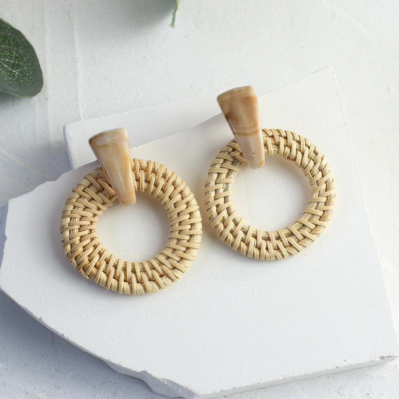 Skorter | Tropical Vibe Handmade Rattan Wooden Statement Earring Collection