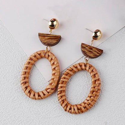 Skorter | Tropical Vibe Handmade Rattan Wooden Statement Earring Collection