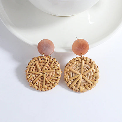 Skorter | Tropical Vibe Handmade Rattan Wooden Statement Earring Collection