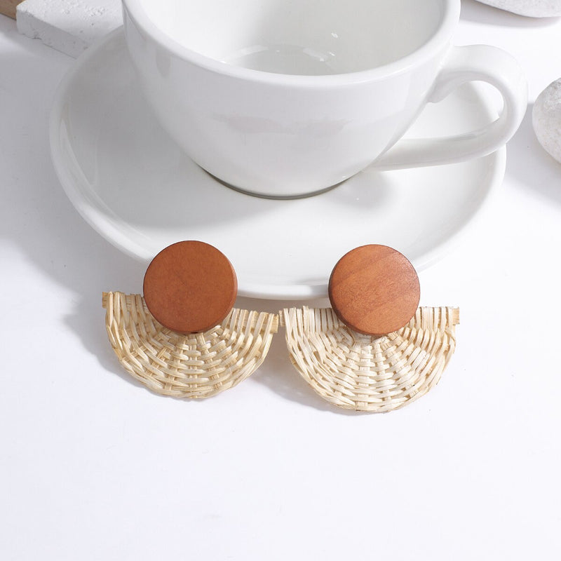 Skorter | Tropical Vibe Handmade Rattan Wooden Statement Earring Collection