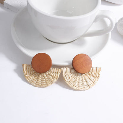 Skorter | Tropical Vibe Handmade Rattan Wooden Statement Earring Collection