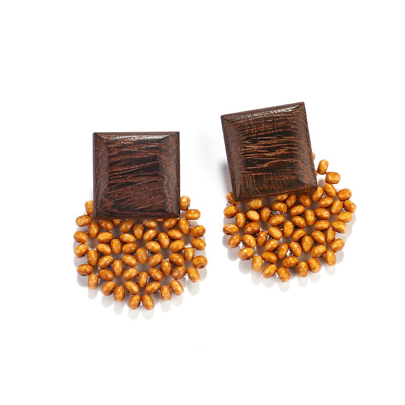 Skorter | Tropical Vibe Handmade Rattan Wooden Statement Earring Collection