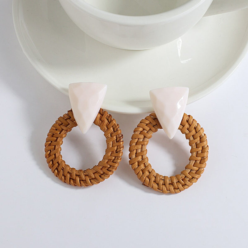 Skorter | Tropical Vibe Handmade Rattan Wooden Statement Earring Collection