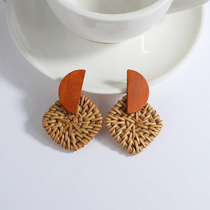 Skorter | Tropical Vibe Handmade Rattan Wooden Statement Earring Collection