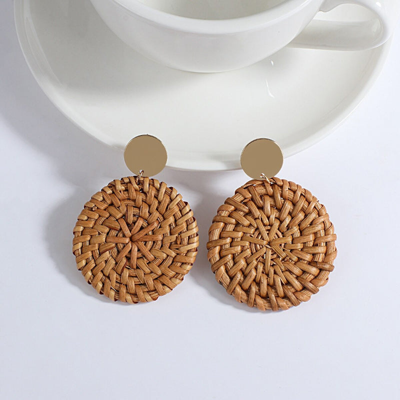 Skorter | Tropical Vibe Handmade Rattan Wooden Statement Earring Collection