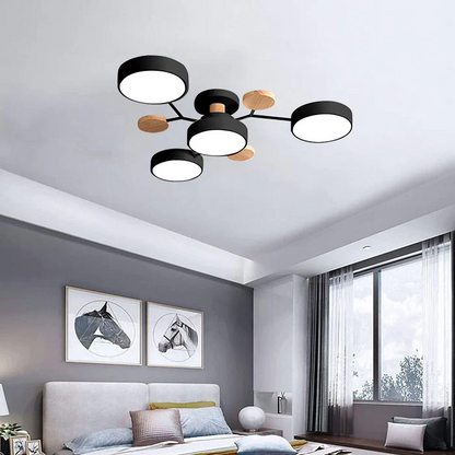 Skorter | Contemporary Round Iron LED Chandelier | Energy-Efficient. Stylish Lighting for Living Rooms. Dining Areas & Entryways