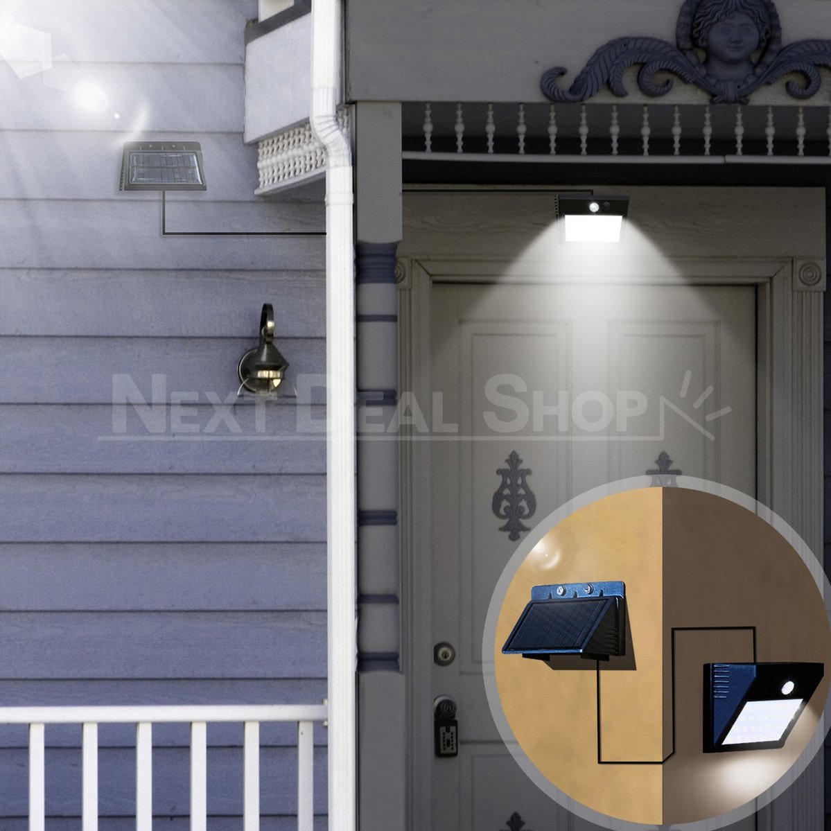 Skorter | ALL-NEW Solar Powered Motion Sensor Light (With Removable Solar Panel)