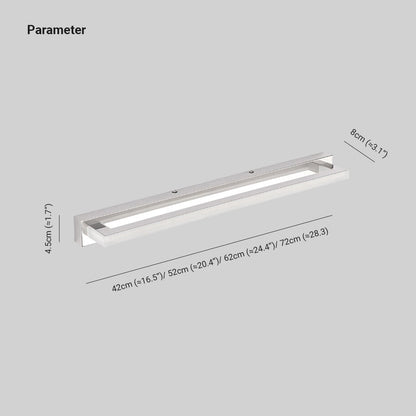 Skorter | Leigh Rectangular Mirror Front LED Wall Lamp - Bedroom Metal/Acrylic