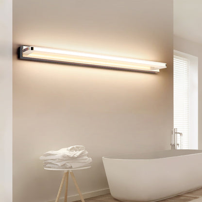 Skorter | Scandinavia Linear Mirror Wall Lamp, Chrome/Black, Bedroom