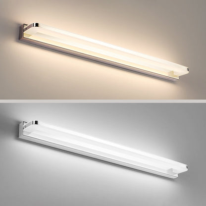 Skorter | Scandinavia Linear Mirror Wall Lamp, Chrome/Black, Bedroom