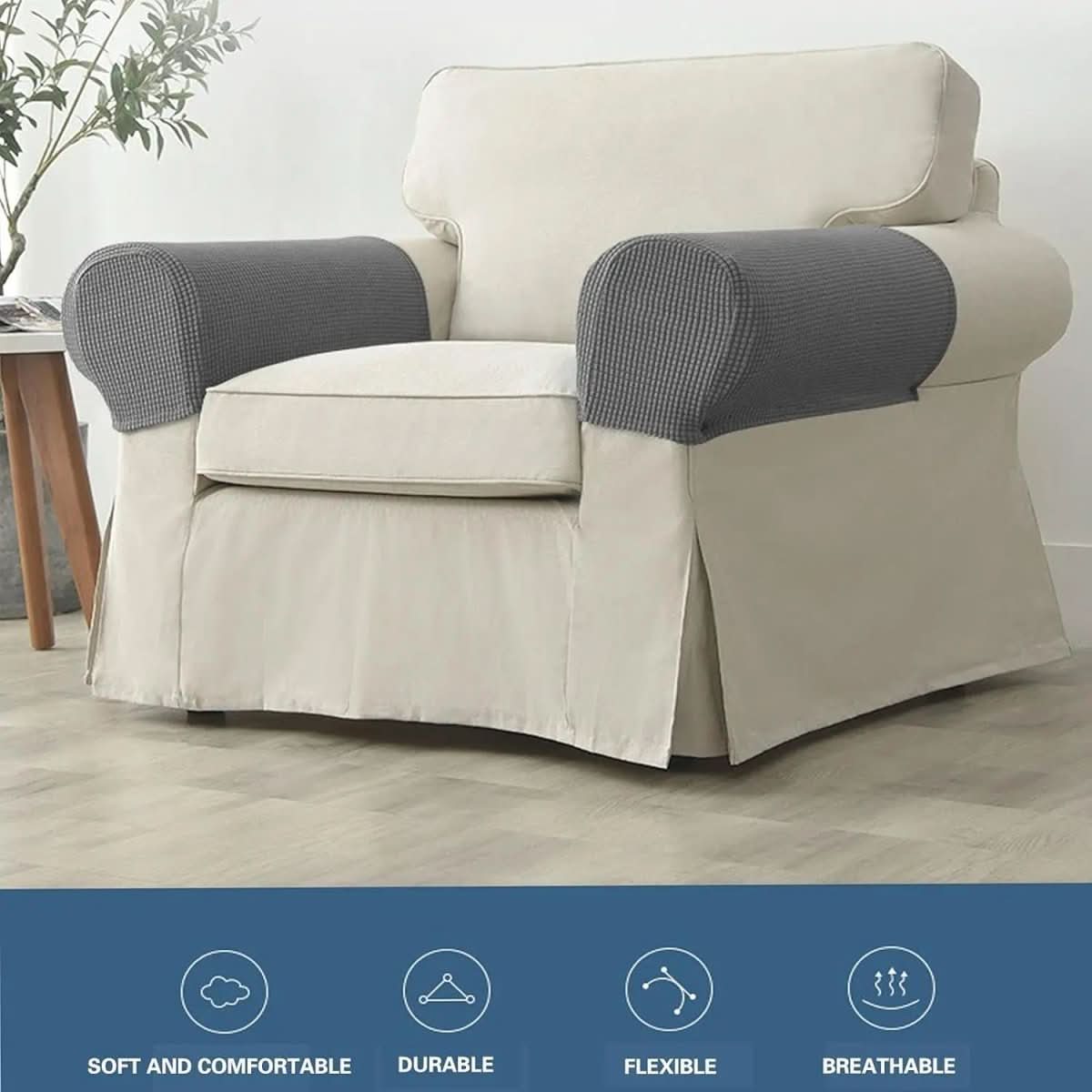 Skorter | 2-piece waterproof armrest covers with jacquard design