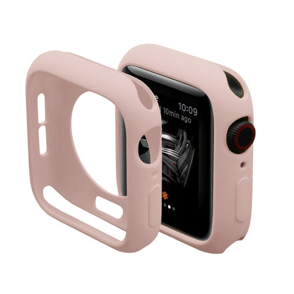 Skorter | ENKAY Hat-Prince 2 in 1 TPU half-covered protective case + 3D full-screen PET curved heat-bending HD screen protector for Apple Watch Series 5 & 4 40mm (Pink)