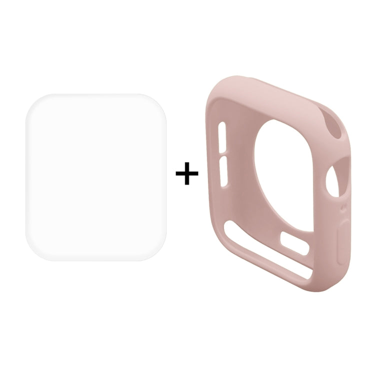 Skorter | ENKAY Hat-Prince 2 in 1 TPU semi-protected shell + 3D full-screen PET curved heat bend HD screen protector for Apple Watch Series 5 & 4 44mm (Pink)