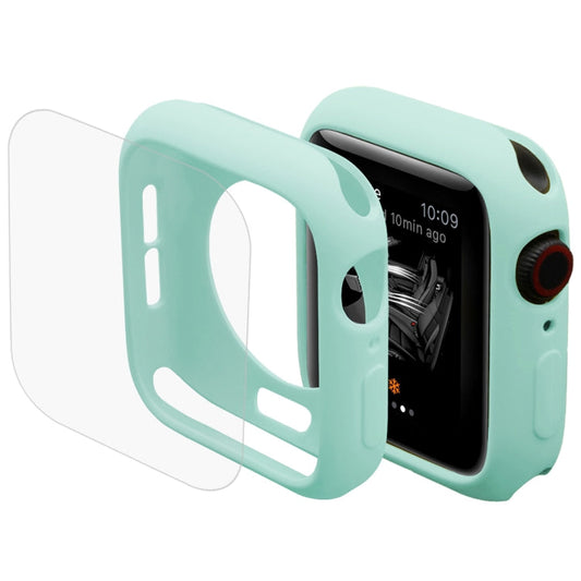Skorter | ENKAY Hat-Prince 2 in 1 TPU semi-clear protective case + 3D full-screen PET curved heat-bending HD screen protector for Apple Watch Series 5 & 4 44mm (Green)