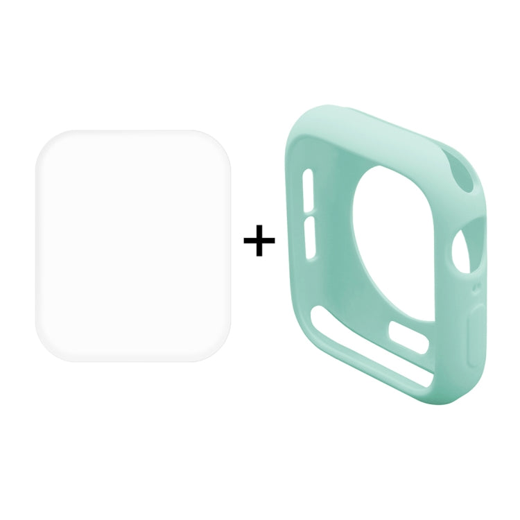 Skorter | ENKAY Hat-Prince 2 in 1 TPU semi-clear protective case + 3D full-screen PET curved heat-bending HD screen protector for Apple Watch Series 5 & 4 44mm (Green)