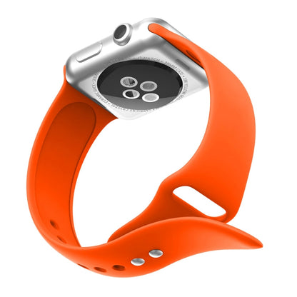 Skorter | Silikonarmband med dubbla nitar för Apple Watch Series 3 &amp; 2 &amp; 1 42mm (Orange)