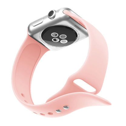 Skorter | Silikonarmband med dubbla nitar för Apple Watch Series 3 &amp; 2 &amp; 1 42mm (Rosa)