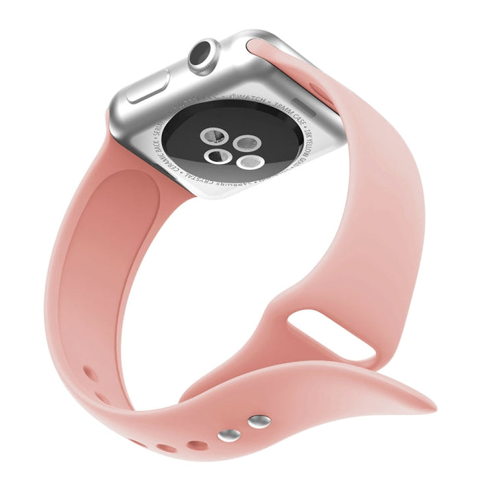 Skorter | Silikonarmband med dubbelt spänne för Apple Watch Series 3 &amp; 2 &amp; 1 42mm (rosa röd)
