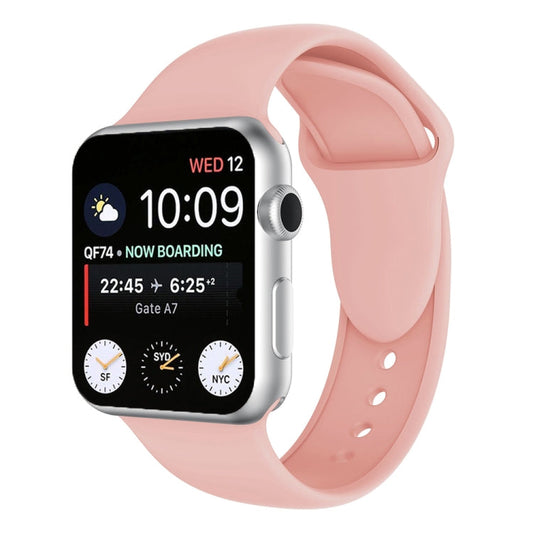 Skorter | Double Buckle Silicone Watch Strap for Apple Watch Series 3 & 2 & 1 42mm (Pink Red)