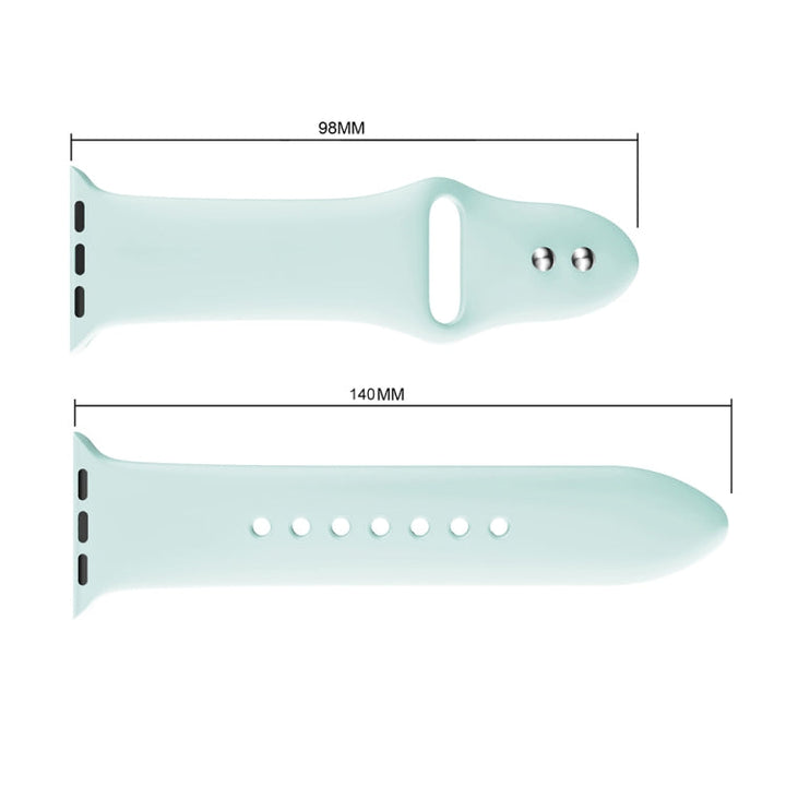 Skorter | Double Stud Silicone Watch Band for Apple Watch Series 3 & 2 & 1 42mm (Turquoise)