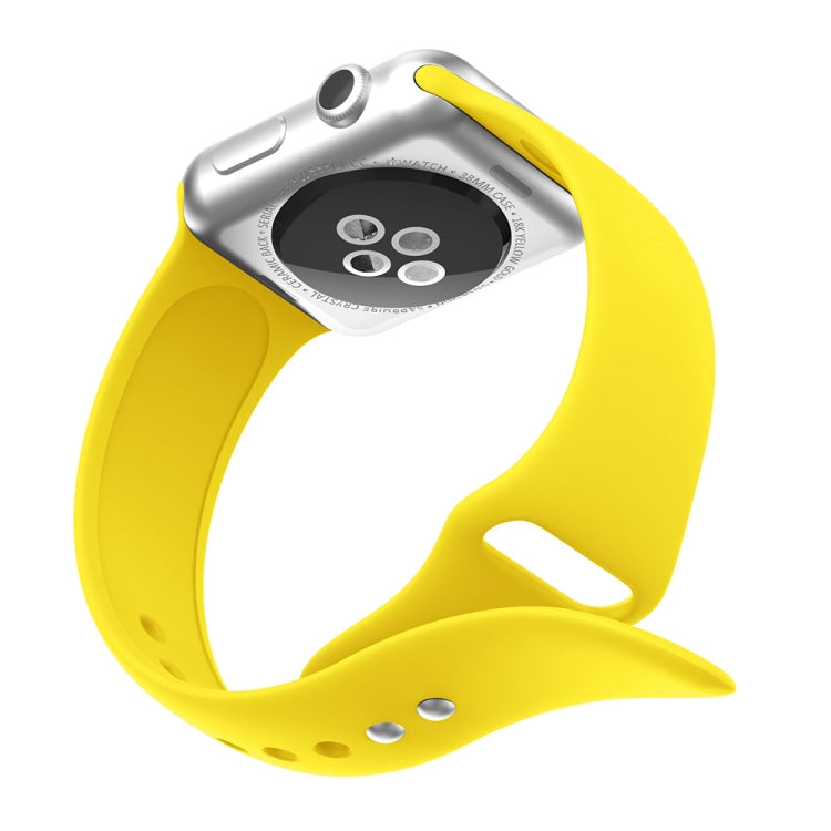 Skorter | Double Stud Silicone Watch Strap for Apple Watch Series 3 & 2 & 1 42mm (Yellow)
