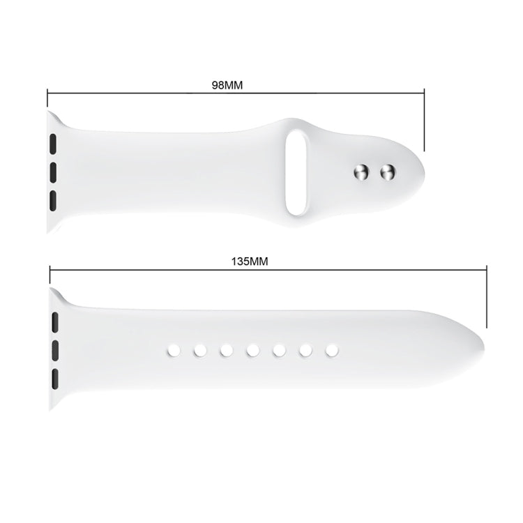 Skorter | Double Stud Silicone Watch Band for Apple Watch Series 3 & 2 & 1 38mm (White)